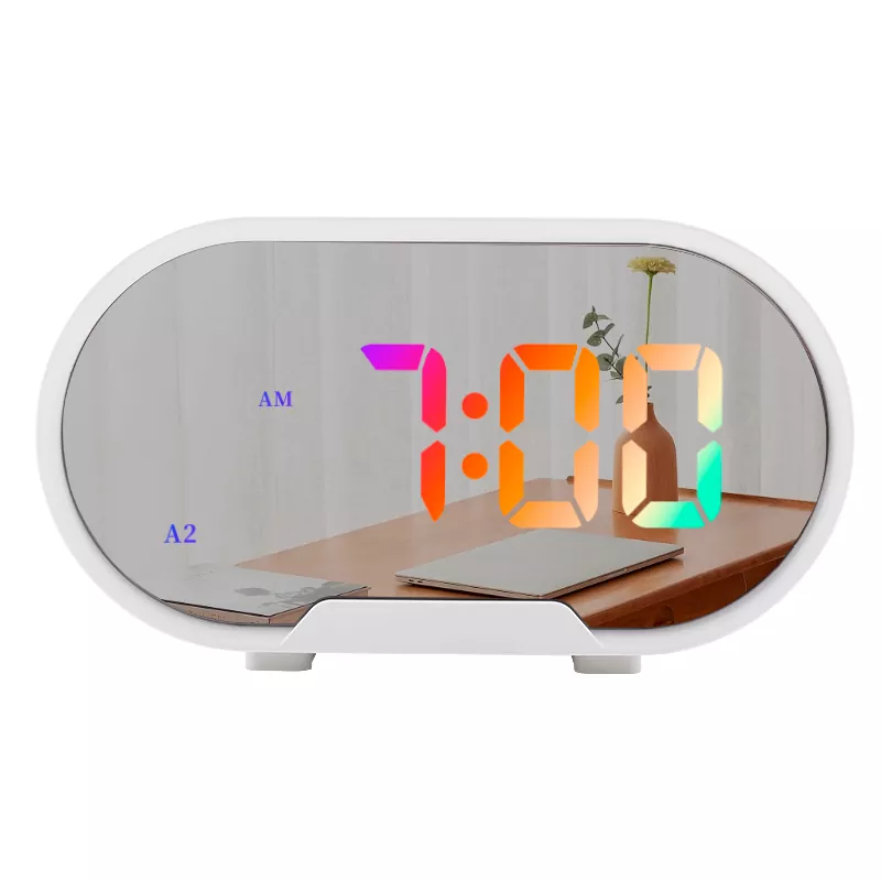 Sveglia RGB con specchio da scrivania a LED da 5,5 pollici