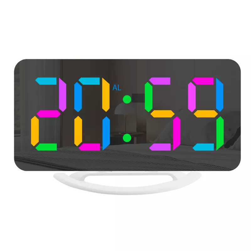 Sveglia a specchio da tavolo con display a colori RGB a LED